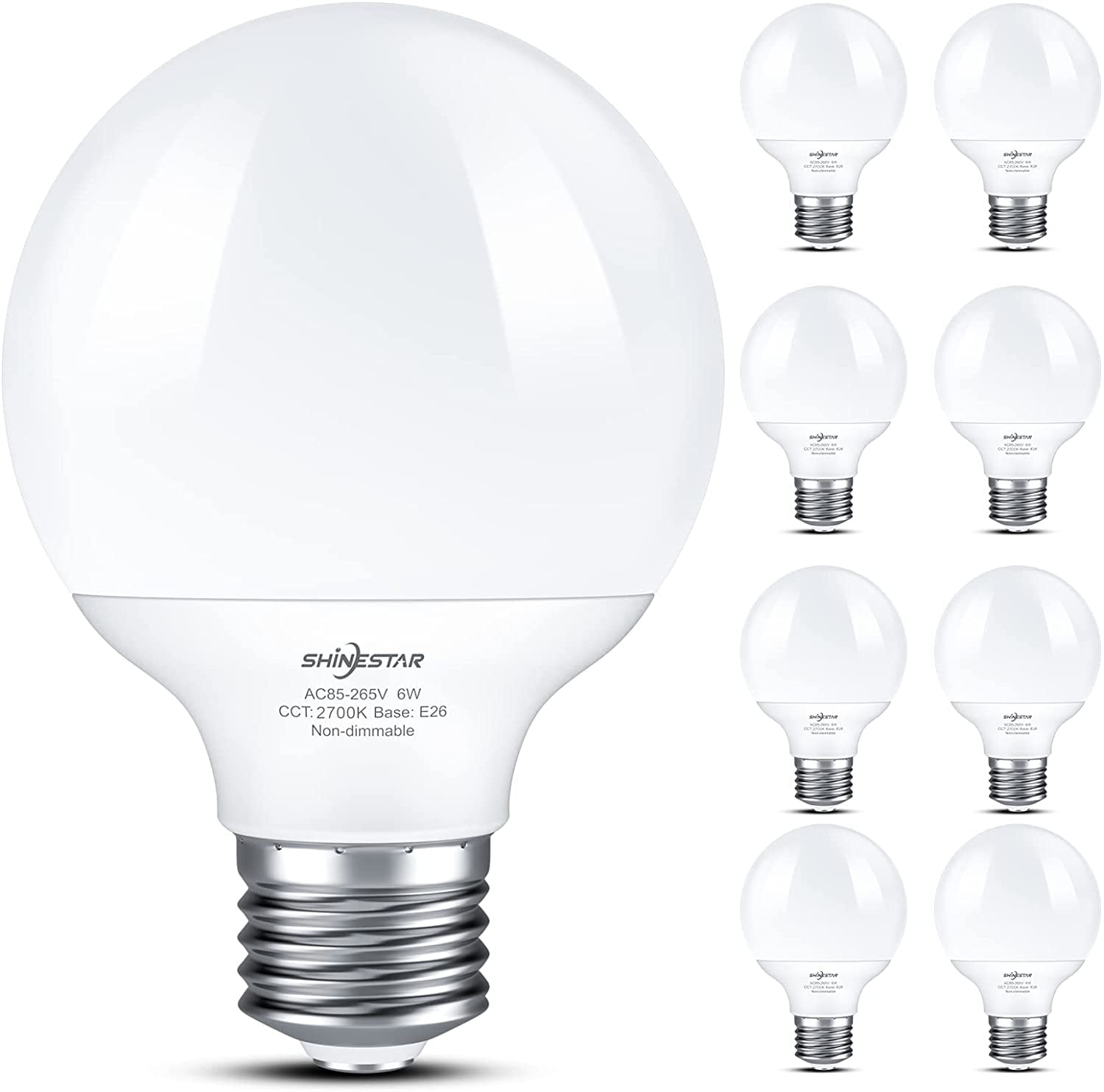 8 Pack Led Globe Light Bulbs Daylight