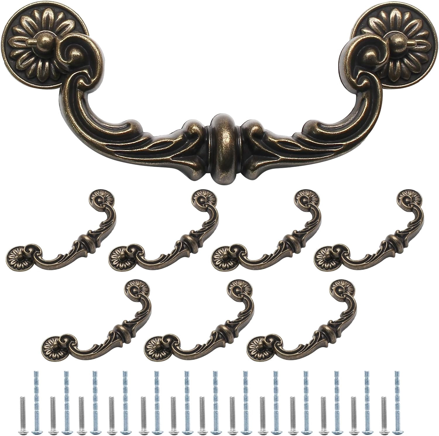 8 Pack Vintage Drawer Pulls 6 Inch (150mm) Hole Center Drop Bail ...