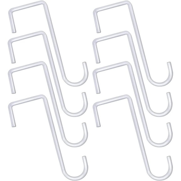 8 Pack Vinyl Fence Hooks Patio Hooks - 2 x 6 inch/ 3 x 8 inch, Hangers for Indoor & Outdoor Hanging Lights, Plants & Planters, Bird Feeder, Decorations, Sprinkler, Hose …