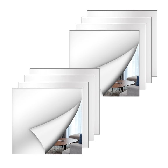 8 Pack Wall Mirror, 7.88 x 5.9 Inch Acrylic Mirror Tiles, Shatterproof Flexible Plastic Mirror Sheets for Bedroom Home Gym Door