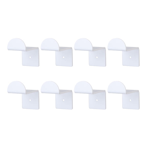 8-Pack Wall Mounted Hat Hooks for Baseball Caps - Adhesive & Screw-In Acrylic Wide Brim Cap Organizer Hangers for Room Decor, 2.8 Inches / 7.1 cm, White