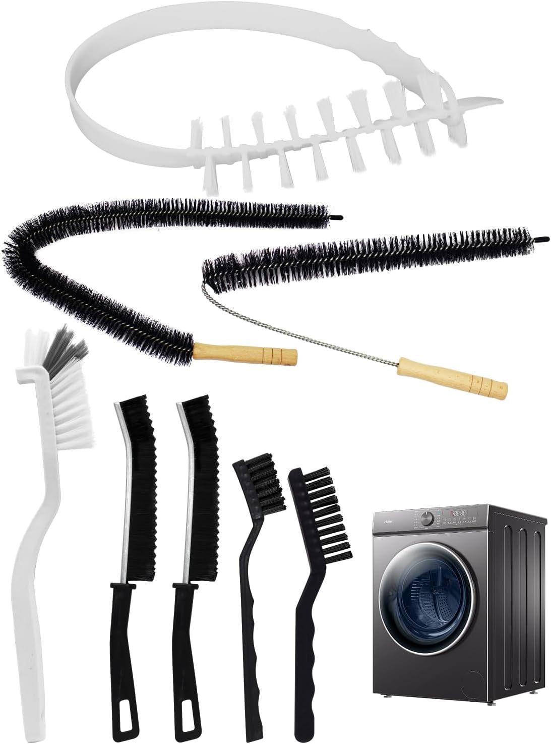 8 Pack Washing Machine Cleaning Brush Kits, Front Load Washer Cleaner Tools Accessories, for Tight Spaces and Washing Machine Rubber Seals