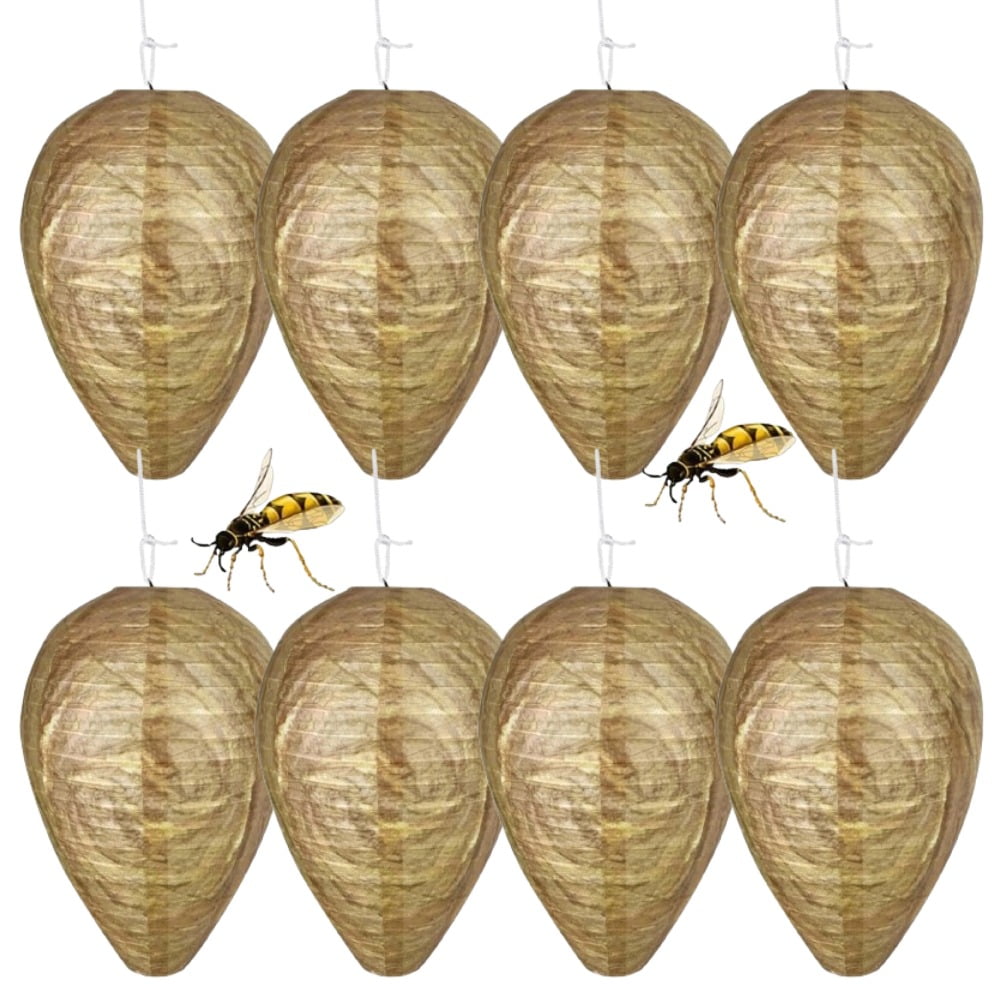 8 Pack Wasp Nest Decoy, Upgrade Hanging Lantern Waterproof Wasp ...