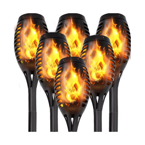 8-Pack Waterproof Flame Solar Torch Light