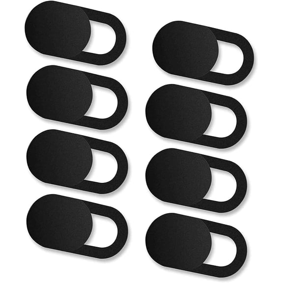 8 Pack Webcam Cover Slide - 0.027in Ultra Thin Camera Privacy Cover for Laptop, Desktop, PC, MacBook Pro, iMac, Mac Mini, Smartphone - Strong Adhesive, Black - Protect Your Privacy & Security