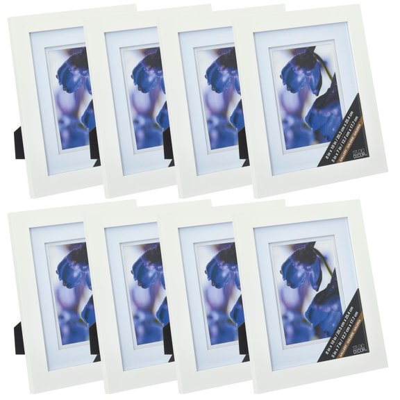 Studio Decor White 5" x 7" Gallery Frame with Double Mat, Airfloat Gallery, 8 Pack