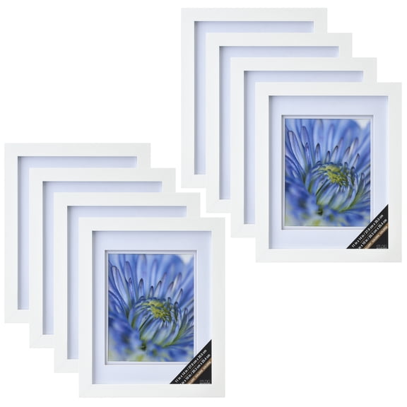 Studio Decor White Gallery Wall Frame with Double Mat Airfloat Gallery, 8 Pack