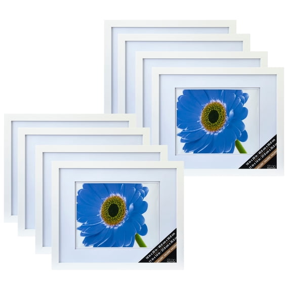 Studio Decor White Gallery Wall Frame with Double Mat Airfloat Gallery, 8 Pack
