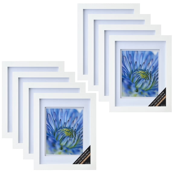 Studio Decor White Gallery Wall Frame with Double Mat Airfloat Gallery, 8 Pack