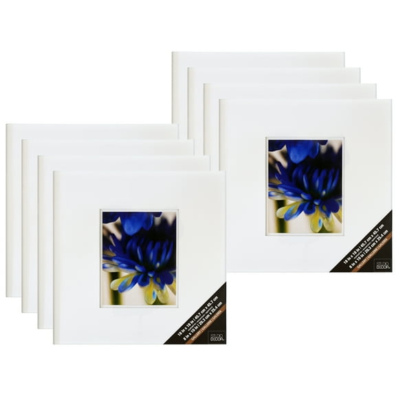 Studio Decor White Square 8" x 10" Frame with Double Mat, Gallery, 8 Pack