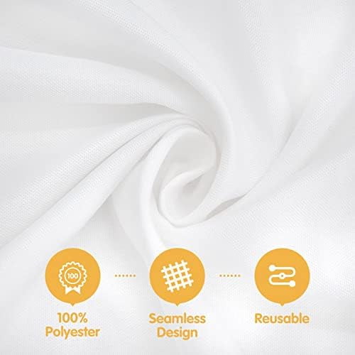 8 Pack White Tablecloths for 8 Foot Rectangle Tables 60 x 126 Inch - 8ft Rectangular Bulk Linen Polyester Fabric Washable Cloth Cover for Wedding Reception Banquet Birthday Party