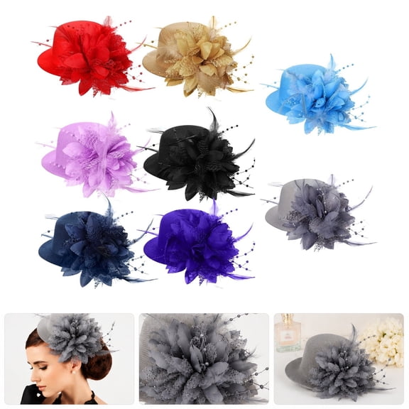 8-Pack Women's Derby Fascinator Hats, Pillbox Tea Party Headbands for Horse Racing, Church Favors and Bulk Party Accessories