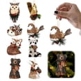 thumbnail image 1 of 8 Pack Woodland Animal Christmas Ornaments, Rustic Sisal Straw Forest Friends with Pinecone Berry, Farmhouse Hanging Decor for Tree, Wreath & Garland, 1 of 9