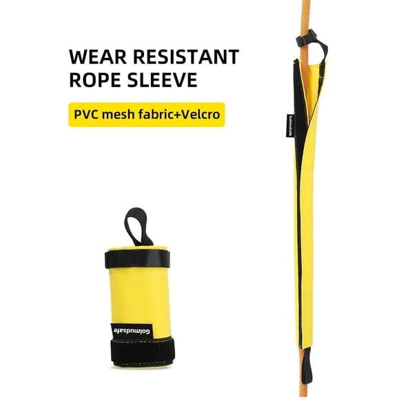 8-Pack Yellow Rope Protector Sleeve for Rock Climbing and Arborist Work -  PVC Polyester Abrasion Guard