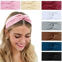 8 Pack ZOUYUE Turban Headbands for Women Boho Wide Women's Headbands for Hair Non Slip Twist Head Bands Headwraps Short Hair Stretchy Thick Fashion Hair Accessories, Solid Color
