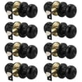 thumbnail image 1 of (8 Pack) knobelite Round Privacy Door Knob(Thumb Turn Lock on The Inside), Keyless Doorknobs Interior/Exterior Lockset,Privacy Knobs for Bedroom/Bathroom,Black Modern Design Door Hardware, 1 of 6