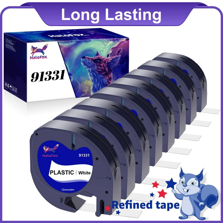 🦊8 Pack letratag label maker refills for Dymo letratag label maker refills  LT Plastic White Tape 91331 (S0721660), for LT-100H LT-100T LT-110T QX50