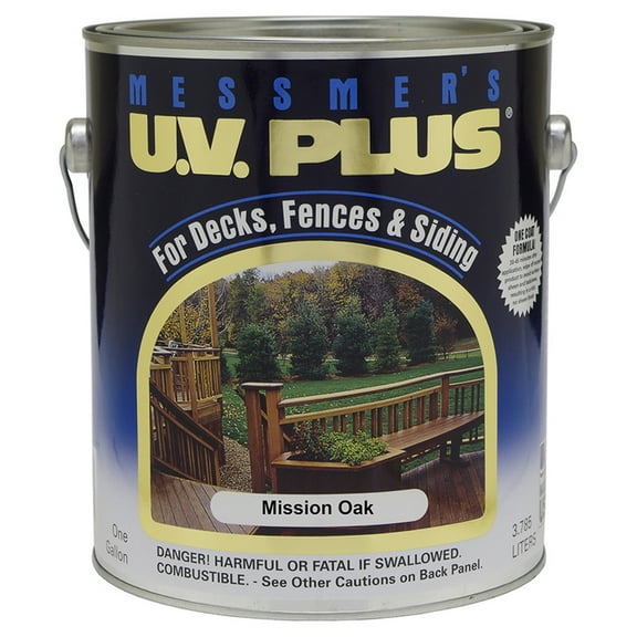 8-Pack of 1 gal Messmer’s MS-613 Mission Oak U.V. Plus Oil-Based Semi-Transparent Stain
