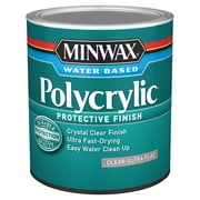 8-Pack of 1 qt Minwax 611114444 Clear Polycrylic Water-Based Protective Finish, Ultra Flat