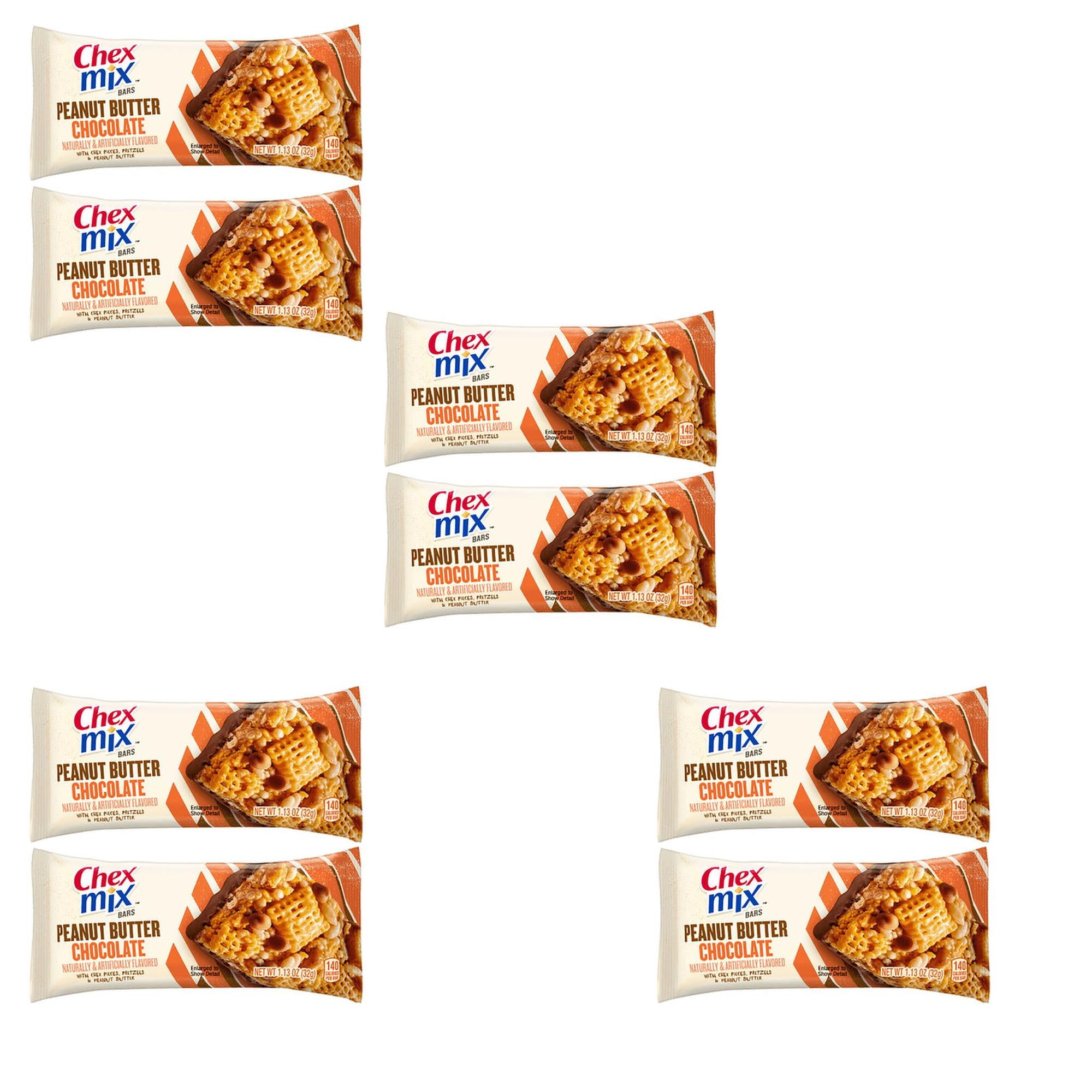 8 Pack of Healthy Chex Mix Peanut Butter Chocolate Treat Bars 1.13 Oz