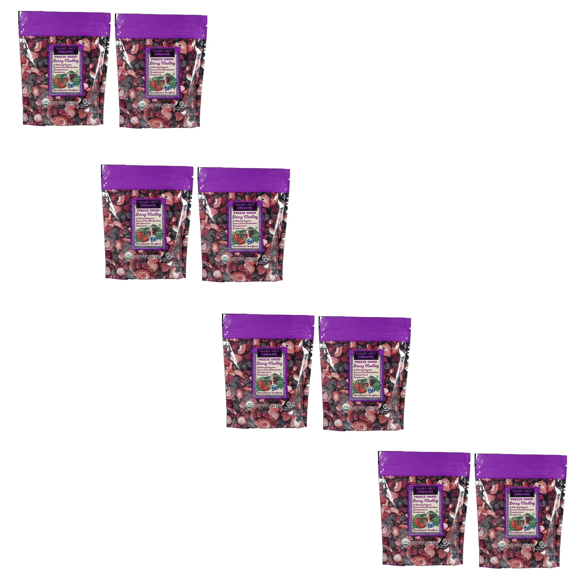8 Pack of Trader Joes - Organic Freeze Dried Berry Medley | (1.2 Oz) a Pack | Buy from RADYAN