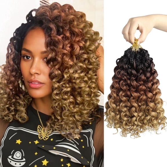 8 Packs 10 inch GoGo Curl Crochet Hair Pre Looped, Pre Twisted Short Curly Crochet Hair for Black Women, Ocean Deep Water Wave Beach Braiding Hair (1B-30-27)