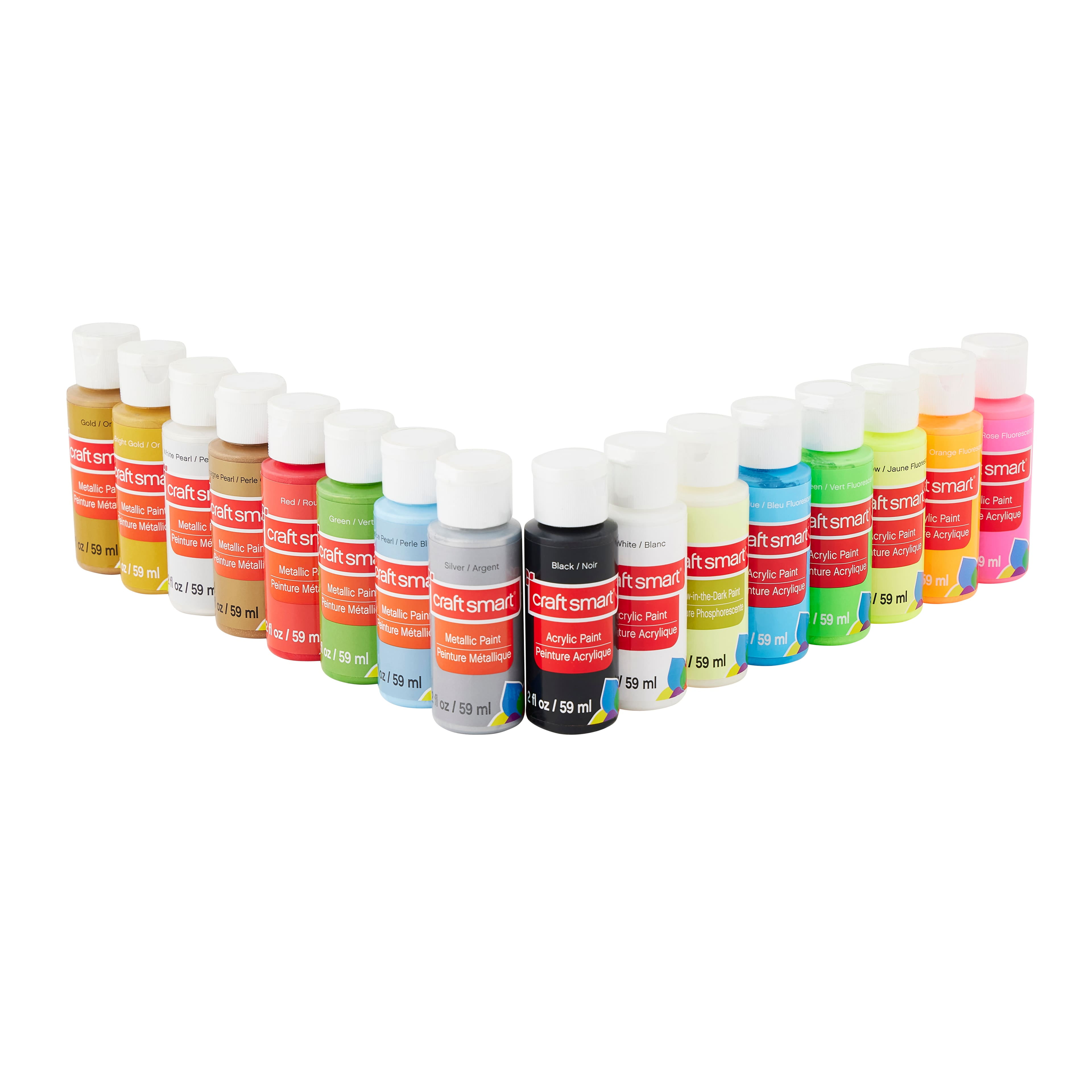 Craft Smart Metallic & Neon Acrylic Paint Set, 8 Packs: 16 ct. (128 total)