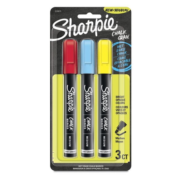 8 Packs: 3 ct. (24 total) Sharpie Primary Medium Point Wet Erase Chalk Markers