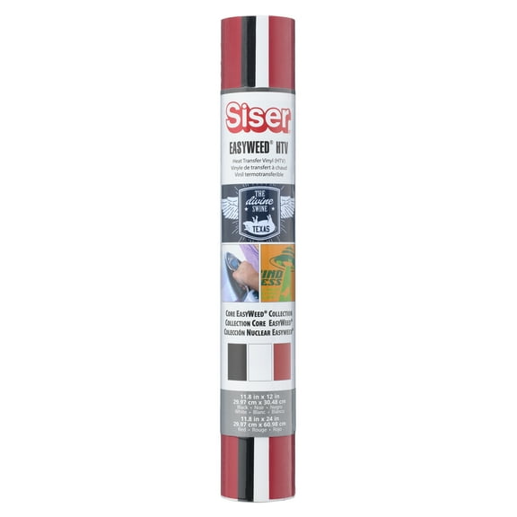 Siser Easyweed Heat Transfer Vinyl Sampler, Red, White & Black, 8 Packs: 3 ct. (24 total)