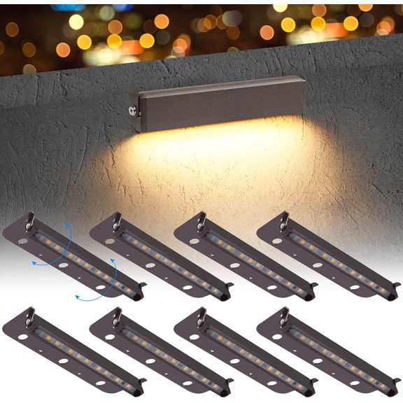 8-Packs 3W 7 Inch LED Hardscape Paver Lighting,12V AC/DC Low Voltage Retaining Wall Lights,LED Landscape Lighting,2700K Soft White Outdoor Step Light,50,000 Hours Lifespan
