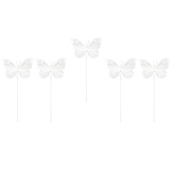 8 Packs: 5ct. (40 total) 4" White Feather Butterflies by Ashland