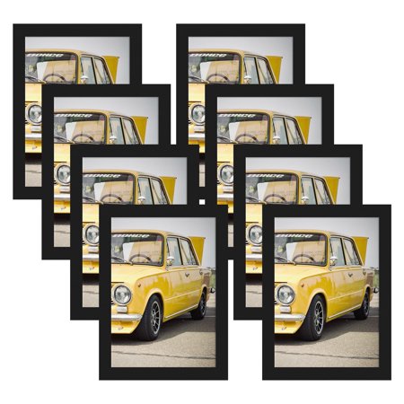8 Packs 5x7 Magnetic Picture Frames, 5 by 7 Magnetic Photo Frame Set for Glass Window Door Fridge, Black