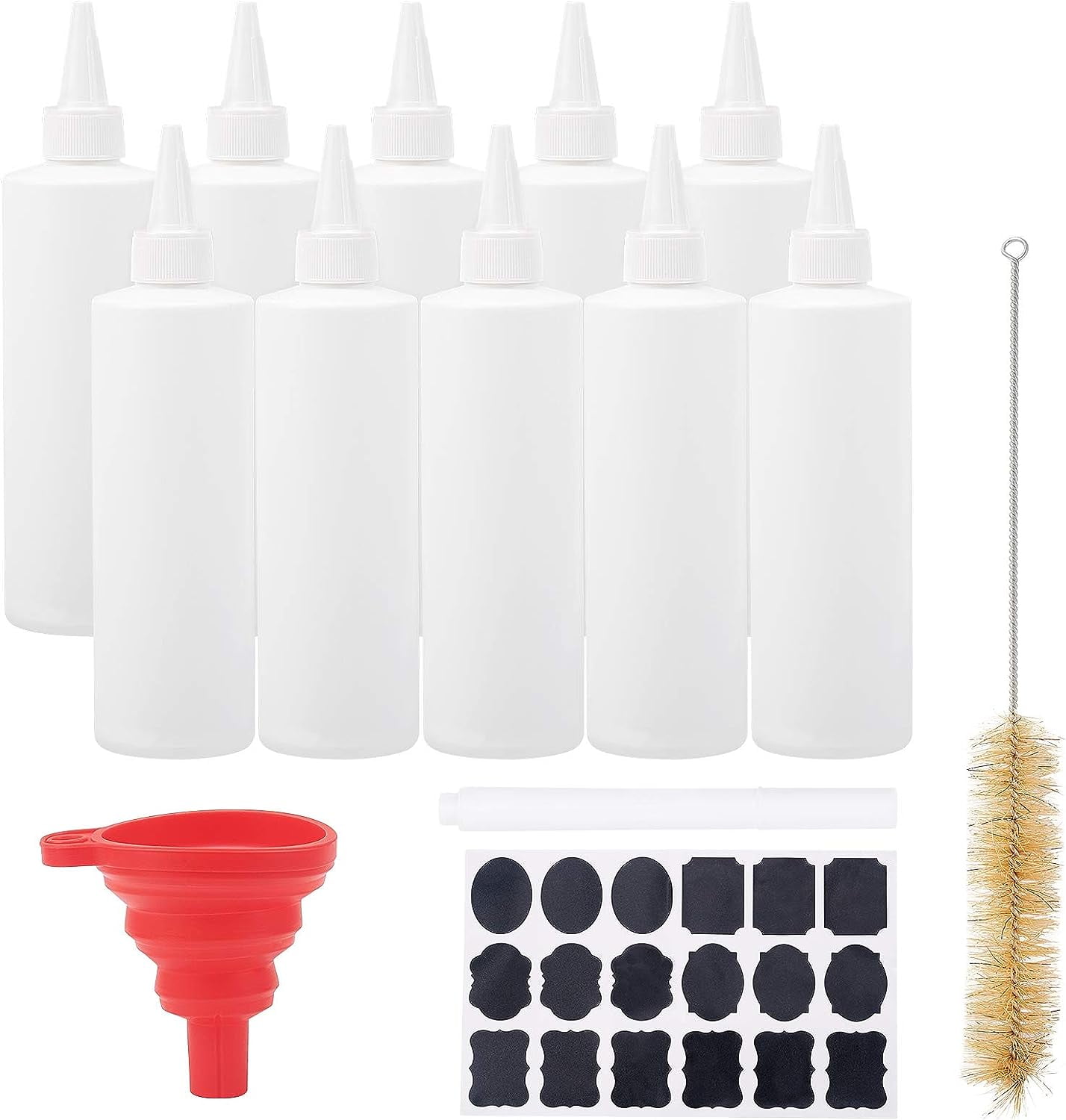 100ml Small Squeeze Bottle, 10pcs Glue Applicator Bottle Mini Squirt Bottle with Cap for Gun Oil Glue, White