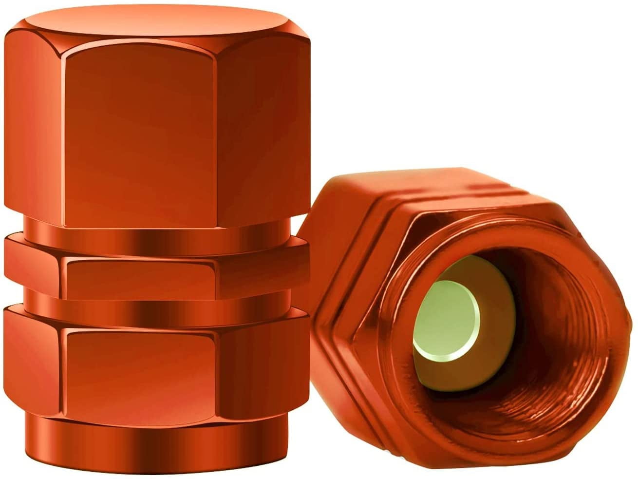 8 Packs Aluminum Tire Valve Stem Caps with Gasket Universal Hexagon