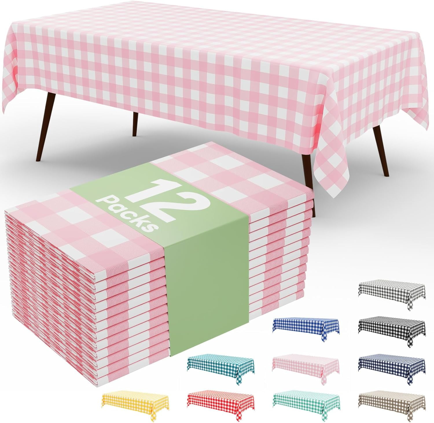 8 Packs Buffalo Disposable Table Cloth, 54 x 108 Inch Waterproof ...