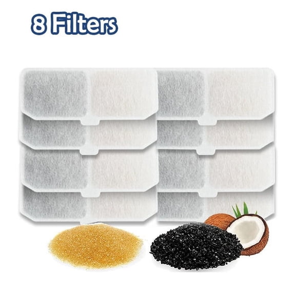 8 Packs Cat Water Fountain Filters Replacement, Carbon Pet Fountain Replacement Filter for Automatic 100oz/3L Pet Cat Water Fountain