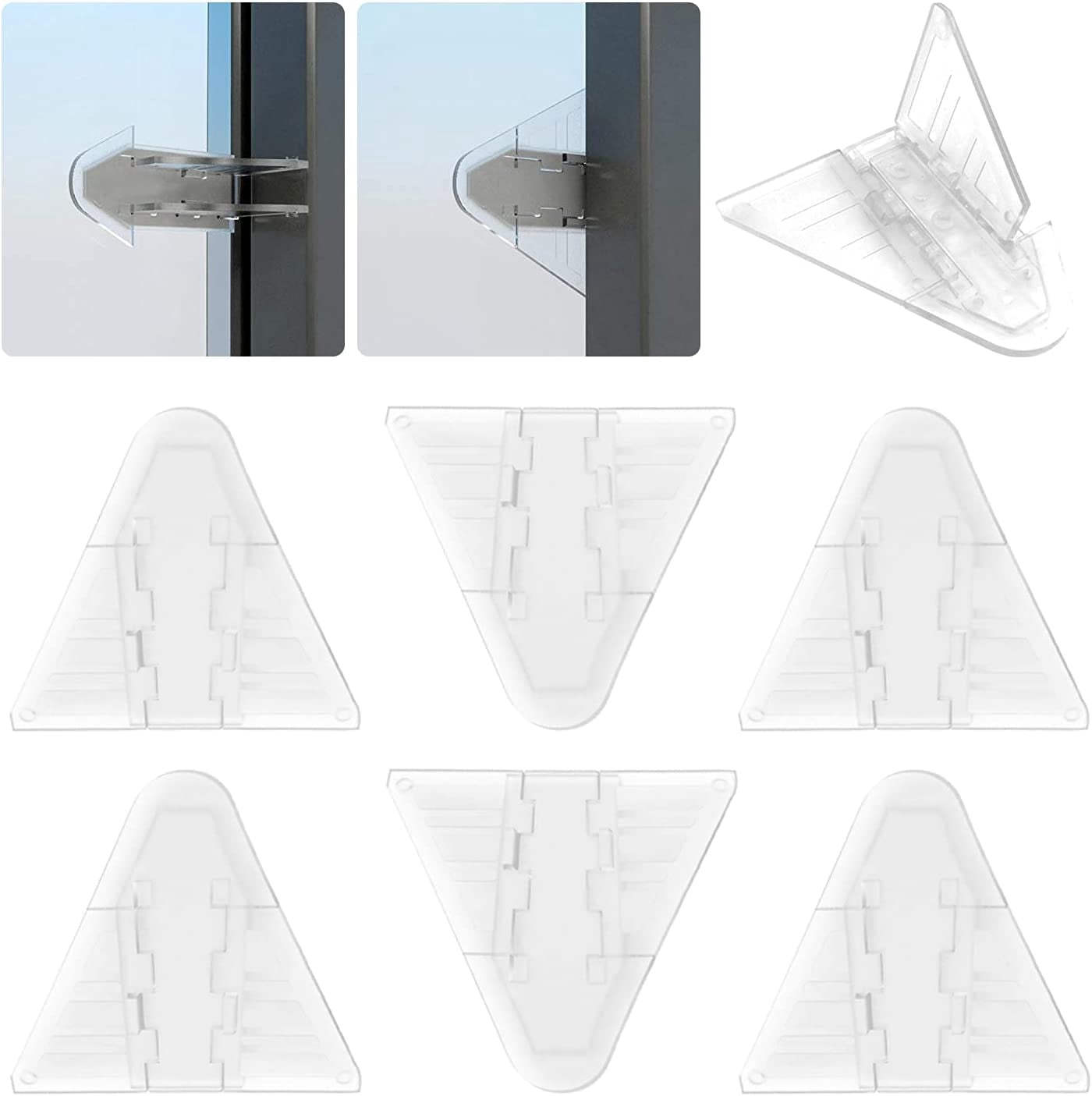 8 Packs Clear Sliding Door Lock, Child Safety Lock for Slide Glass Door ...
