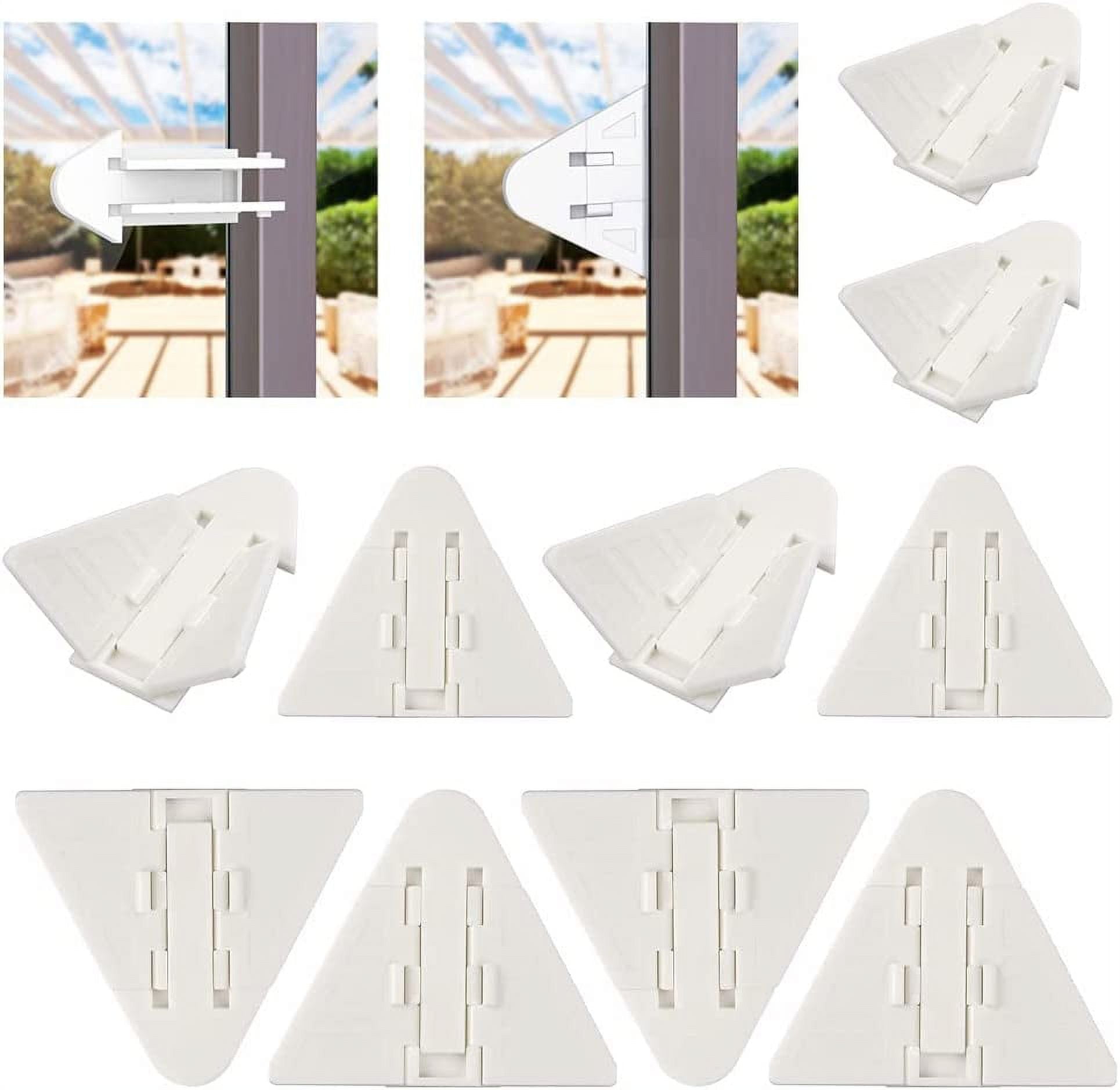 8 Packs Clear Sliding Door Lock, Child Safety Lock for Slide Glass Door