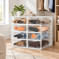 Stackable Platic Shoe Rack 8 Packs Clear Stackable Shoe Storage Boxes Plastic Organizer Drawers ...