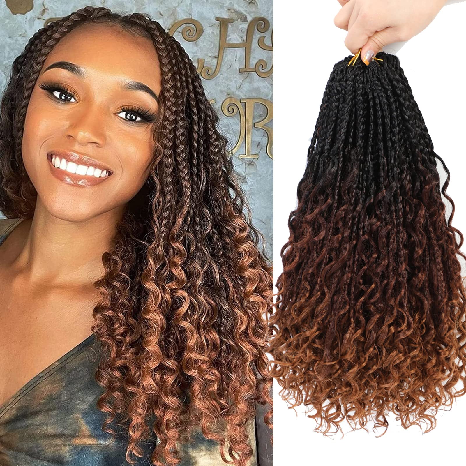 8 Packs Crochet Box Braids Hair 14 Inch Crochet Box Braids Hair Pre