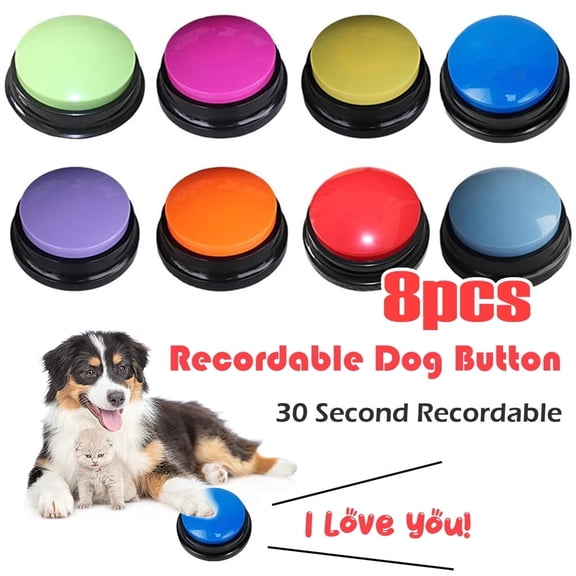 8 Packs Dog Buttons for Communication, Talking Buttons for Dog Recordable Pet Training Buzzer, Dog Sound Buzzer for Pet Funny Gifts