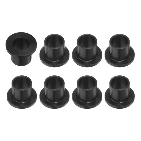 8 Packs Flanged Sleeve Bearings Plastic Bushings 8.2mm Bore x 10mm OD x 11mm Length Black POM Bushings
