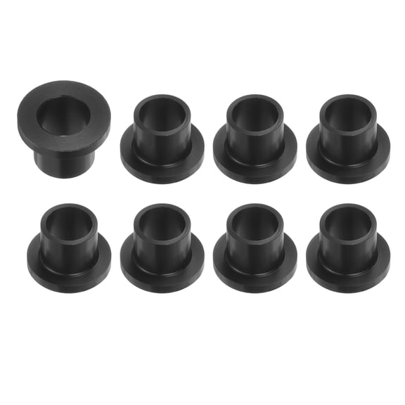 8 Packs Flanged Sleeve Bearings Plastic Bushings 8mm Bore x 10mm OD x 10mm Length Black POM Bushings