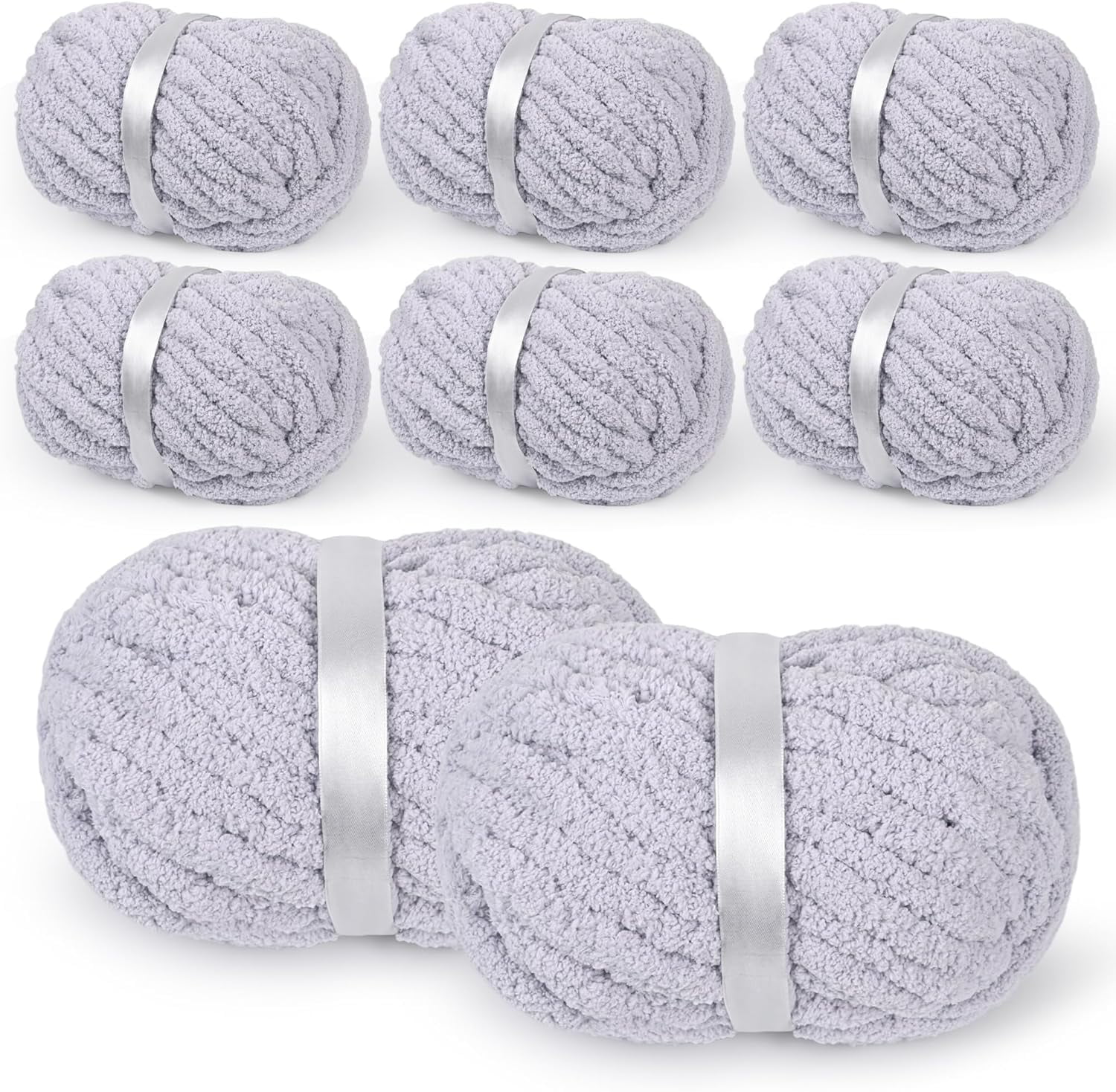 8 Packs Jumbo Chenille Chunky Yarn, 2045g (72oz) 245 Yards (224m