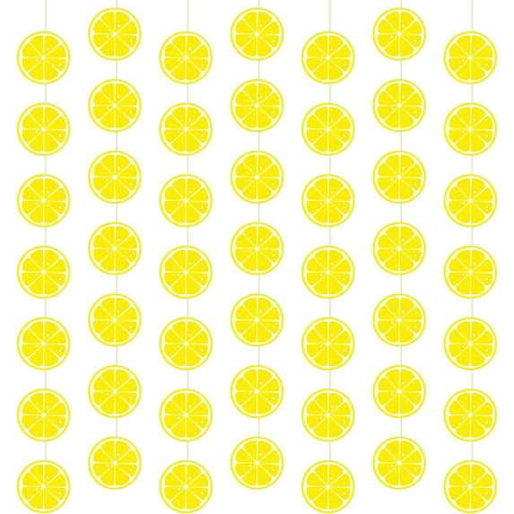 8 Packs Lemon Party Banner Decorations Lemon Paper Garland Summer Paper Hanging Cutouts Summer Fruit Theme Banners for Wedding Birthday Baby Shower Party Supplies Decoration