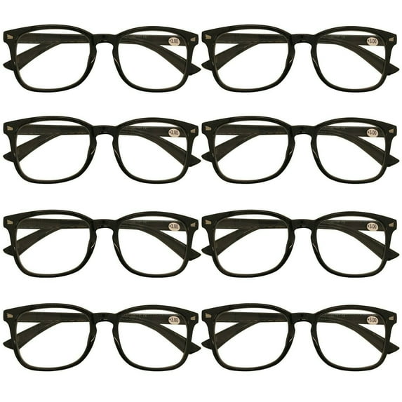 8 Packs Mens Womens Oval Round Frame Reading Glasses Blue Light Blocking Readers +2.50