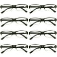 thumbnail image 1 of 8 Packs Mens Womens Rectangle Half Frame Blue Light Blocking Reading Glasses Spring Hinge Readers +1.25, 1 of 6