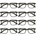 thumbnail image 1 of 8 Packs Mens Womens Unisex Oval Frame Reading Glasses Blue Light Blocking Readers +3.00, 1 of 5