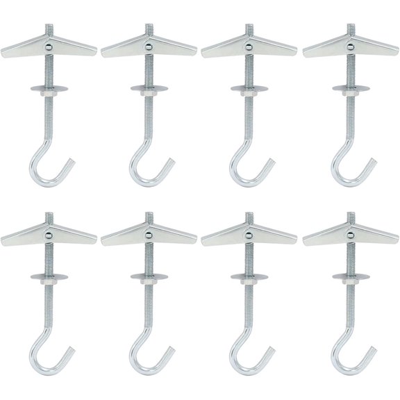 8 Packs Plasterboard Ceiling Hooks, Spring Toggle Wing Bolts Hanger