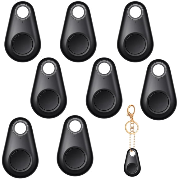 8 Packs Portable GPS Tracking Mobile Tracking Anti Loss Smart Device Key Finder Locator GPS Tracker Device for Pets Dog Cat Wallet Keychain Luggage, Alarm Reminder(Black)